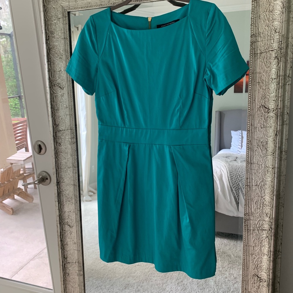 Teal gold backzip dress